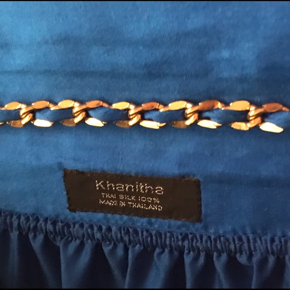 New Khanitha Blue Quilted Thai Silk Pocketbook Purse made in Thailand - Picture 4 of 16